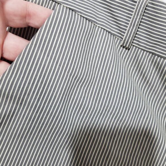 Norma Kamali Pants 8 Black Straw Stripe Crop Ankle Flat Front - Picture 5 of 12